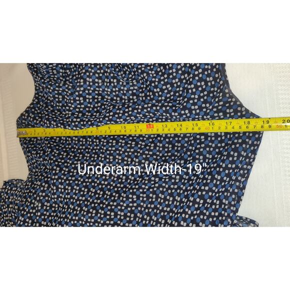 Vintage Miss Dorby Dress Sz 12 Blue Asymmetrical Bottom Chiffon Retro Preppy 80s - Picture 12 of 15